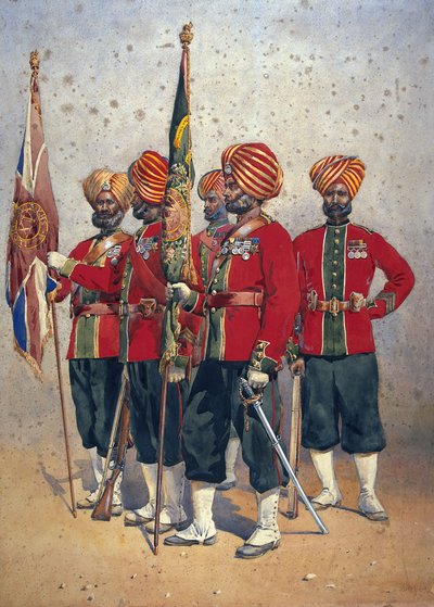 Soldaten van de 15e Ludhiana Sikhs, illustratie voor 